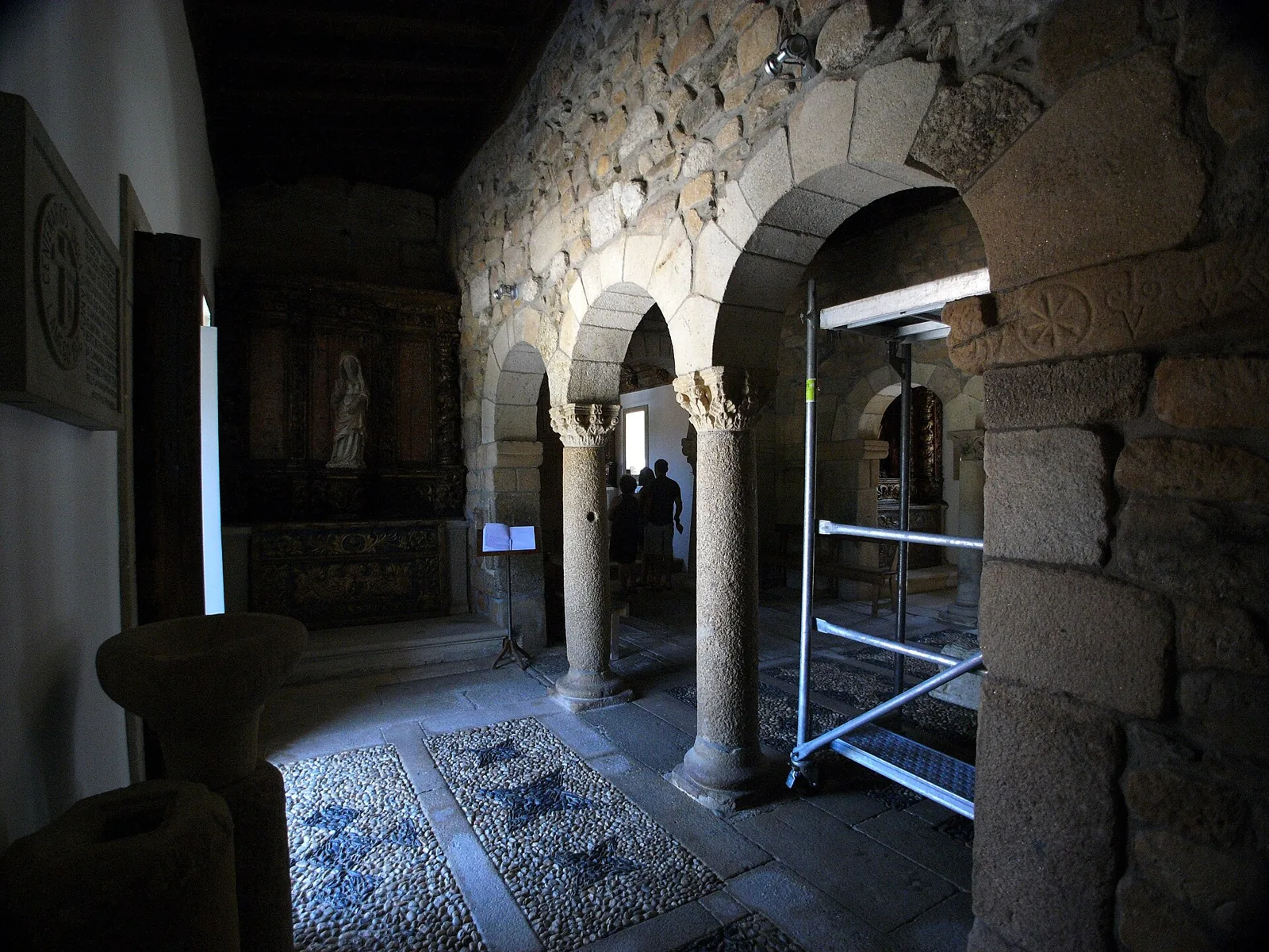 Granite arcade inside the Chapel of São Pedro de Balsemão
